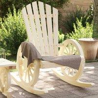 Berkfield Home Rocking Adirondack Chair Solid Wood Fir in Brown