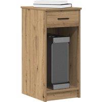 Berkfield Home Computer Tower Stand with Drawer Artisan Oak 35x45x77 cm in Brown | Size: 35 x 45 x 77 cm
