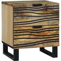Berkfield Home Bedside Cabinet 40x33.5x46 cm Solid Mango Wood & Engineered Wood in Beige