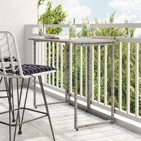 Berkfield Home Folding Garden Table Grey 90x51x75 cm Poly Rattan | Size: 90 x 51 x 75 cm