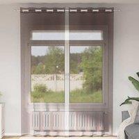 Berkfield Home Voile Curtains with Grommets 2 pcs Brown 140x260 cm