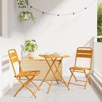 Berkfield Home Folding Garden Chairs 2 pcs Mustard Yellow 42x52x82 cm Powder-coated Steel | Size: 42 x 52 x 82 cm