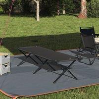 Berkfield Home Folding Sun Bed with Carry Bag Black 600D Oxford Fabric