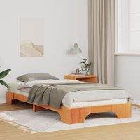 Berkfield Home Floor Bed Frame with Storage Brown 80 x 210 cm Solid pine wood