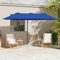 Berkfield Home Garden Cantilever Parasol Azure blue 372 x 198 x 253 cm