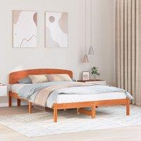 Berkfield Home Bed Frame with Headboard Wax Brown 160x200 cm Solid Wood Pine