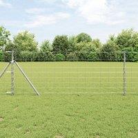 Berkfield Home Field Fence 0.8x50 m Galvanised Steel in Silver
