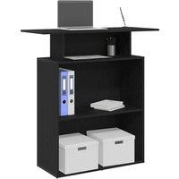 Berkfield Home Reception Desk Black 100x40x104 cm Engineered Wood | Size: 100 x 40 x 104 cm