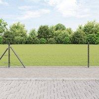 Berkfield Home Hexagon Fence Grey 0.4x25 m Steel