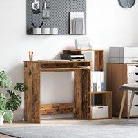 Berkfield Home Brown Computer Desk Old Wood Engineered Wood Medium Storage