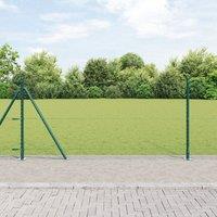 Berkfield Home Fencing Set Set of 2 Dark Green Galvanized Steel 25 x 1 m