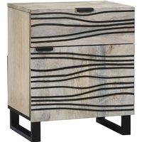 Berkfield Home Bedside Tables with Drawer White & Black 50 x 33 x 60 cm