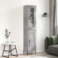 Berkfield Home Highboard Concrete Grey 34.5x34x180 cm Engineered Wood