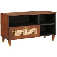 Berkfield Home Media Storage Cabinets & Racks Brown Cane & solid mango wood