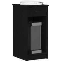 Berkfield Home Computer Tower Stand with Drawer Black 35x45x77 cm | Size: 35 x 45 x 77 cm
