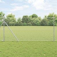 Berkfield Home Hexagon Fence 1x10 m Galvanised Steel in Silver