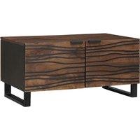 Berkfield Home Coffee Table - 80 x 50 x 40 cm, made from solid wood & engineered wood in Brown | Size: 80 x 50 x 40 cm