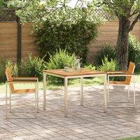 Berkfield Home 3 Piece Garden Dining Set Solid Wood Acacia in Brown