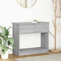 Berkfield Home Console Table with Drawers Grey Sonoma 85.5x38.5x74.5 cm