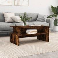 Berkfield Home Coffee Table Smoked Oak 90x55x42.5 cm Engineered Wood in Brown