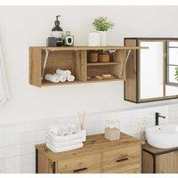 Berkfield Home Bathroom Wall Cabinet Artisan Oak 80x25x30 cm Engineered Wood in Brown | Size: 80 x 25 x 30 cm