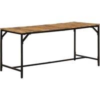 Berkfield Home Dining Table 160x80x75 cm Solid Wood Rough Mango in Brown | Size: 160 x 80 x 75 cm