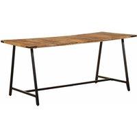 Berkfield Home Dining Table 160x80x75 cm Solid Wood Mango in Brown | Size: 160 x 80 x 75 cm