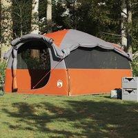 Berkfield Home Family Tent Tunnel 6-Person Grey & Orange Waterproof