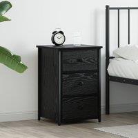 Berkfield Home Black Oak Nightstand Black Oak MDF, Metal Compact