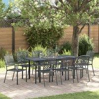 Berkfield Home 9 Piece Garden Dining Set Anthracite Steel