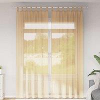 Berkfield Home Voile Curtains with Loops 2 pcs Sand 140x260 cm in Brown