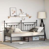 Berkfield Home Daybed Frame with Trundle Black 80x200 cm Steel