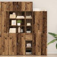 Berkfield Home Slim Storage Cabinet Old Wood 30x42.5x225 cm Engineered Wood in Brown