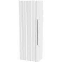 Balterley Fluted 400mm Tall Wall Hung Storage Unit with Single Soft Close Door - White