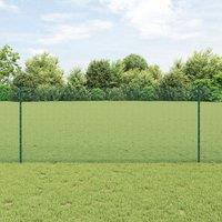 Berkfield Home Welded Wire Fence with 22 U Posts Green 1x50 m Steel