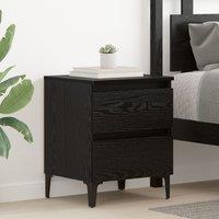 Berkfield Home Bed Cabinet Black Oak 40x35x50 cm Engineered Wood | Size: 40 x 35 x 50 cm