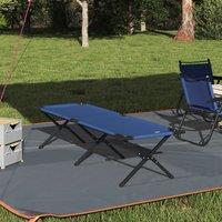 Berkfield Home Folding Sun Bed with Carry Bag Blue 600D Oxford Fabric