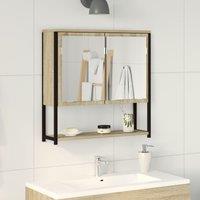 Berkfield Home Bathroom Mirror Cabinet Sonoma Oak 60x16x60 cm Engineered Wood in Brown | Size: 60 x 16 x 60 cm