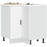 Berkfield Home Kitchen Corner Base Cabinet Porto White Engineered Wood