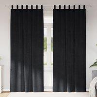 Berkfield Home Blackout Curtains with Hanging Loops 2 pcs Black Velvet
