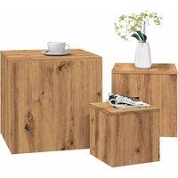 Berkfield Home Side Tables 3 pcs Artisan Oak Engineered Wood in Brown