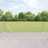 Berkfield Home Hexagon Fence 0.4x25 m Galvanised Steel in Silver