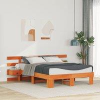 Berkfield Home Brown 135 x 190 cm Solid pine wood & Solid pine wood