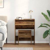 Berkfield Home Dressing Table with Mirror Old Wood Engineered Wood in Brown