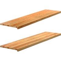 Berkfield Home Window Sills 2 pcs Light Brown 160x40x2 cm Solid Wood Oak | Size: Medium