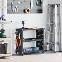 Berkfield Home Tool Trolley with Shelf with Wheel with Storage Manual Anthracite Medium Metal
