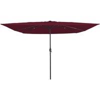 Berkfield Home Square Garden Parasol with LED Lights 295x245 cm Bordeaux Red