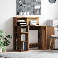 Berkfield Home Desk with Storage Old Wood 90x48x101.5 cm Engineered wood