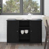 Berkfield Home Sideboard Black Oak 100x35x70 cm Engineered Wood & Steel | Size: 100 x 35 x 70 cm