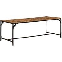 Berkfield Home Dining Table 200x100x75 cm Solid Wood Rough Mango in Brown | Size: 200 x 100 x 75 cm